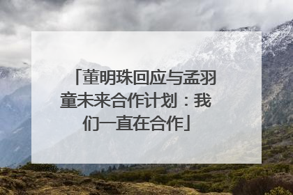 董明珠回应与孟羽童未来合作计划：我们一直在合作